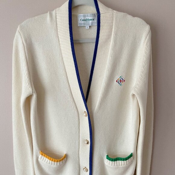 Casablanca Merino Wool & Cashmere Cardigan Size S (Nordstrom Exclusive)